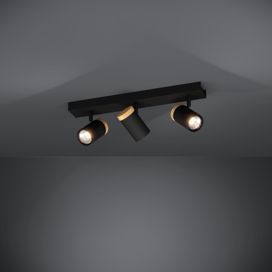 Eglo - LED Oświetlenie punktowe 3xGU10/4,5W/230V 3000K czarne/brązowe