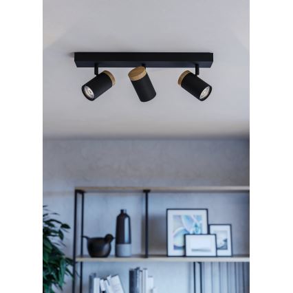 Eglo - LED Oświetlenie punktowe 3xGU10/4,5W/230V 3000K czarne/brązowe