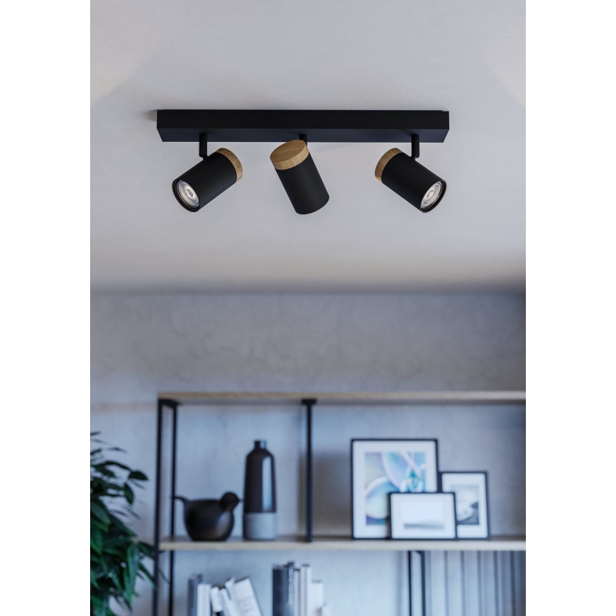 Eglo - LED Oświetlenie punktowe 3xGU10/4,5W/230V 3000K czarne/brązowe