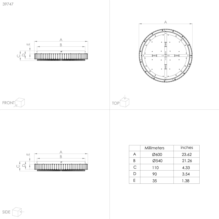 Eglo - LED ściemnialny Plafon LED/52,4W/230V