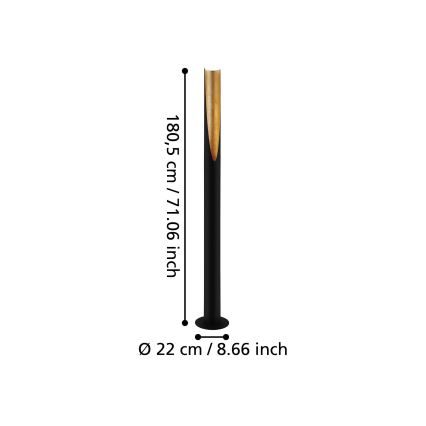 Eglo - LED Lampa podłogowa 1xGU10/4,7W/230V czarny/złoty