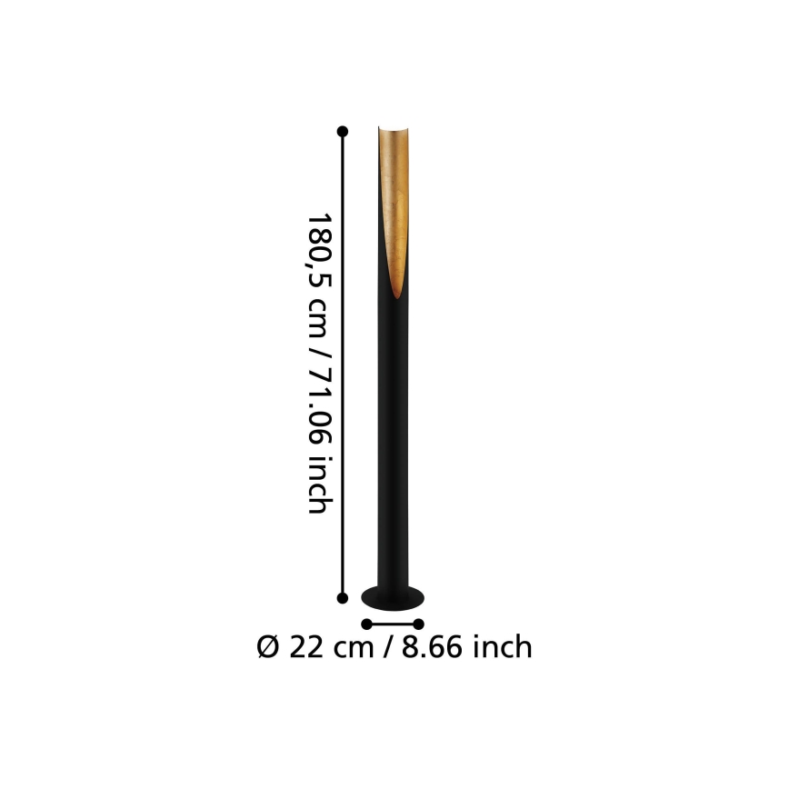 Eglo - LED Lampa podłogowa 1xGU10/4,7W/230V czarny/złoty