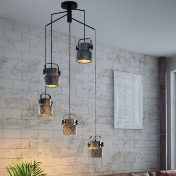 Eglo 39856 - Przysufitowy żyrandol HILCOTT 5xE27/40W/230V