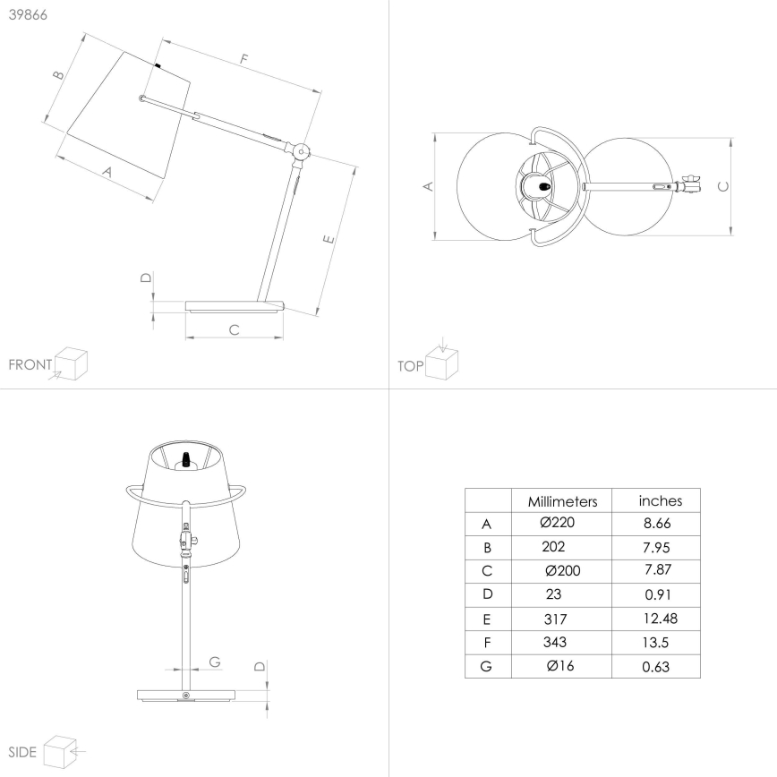 Eglo - Lampa stolowa 1xE27/40W/230V