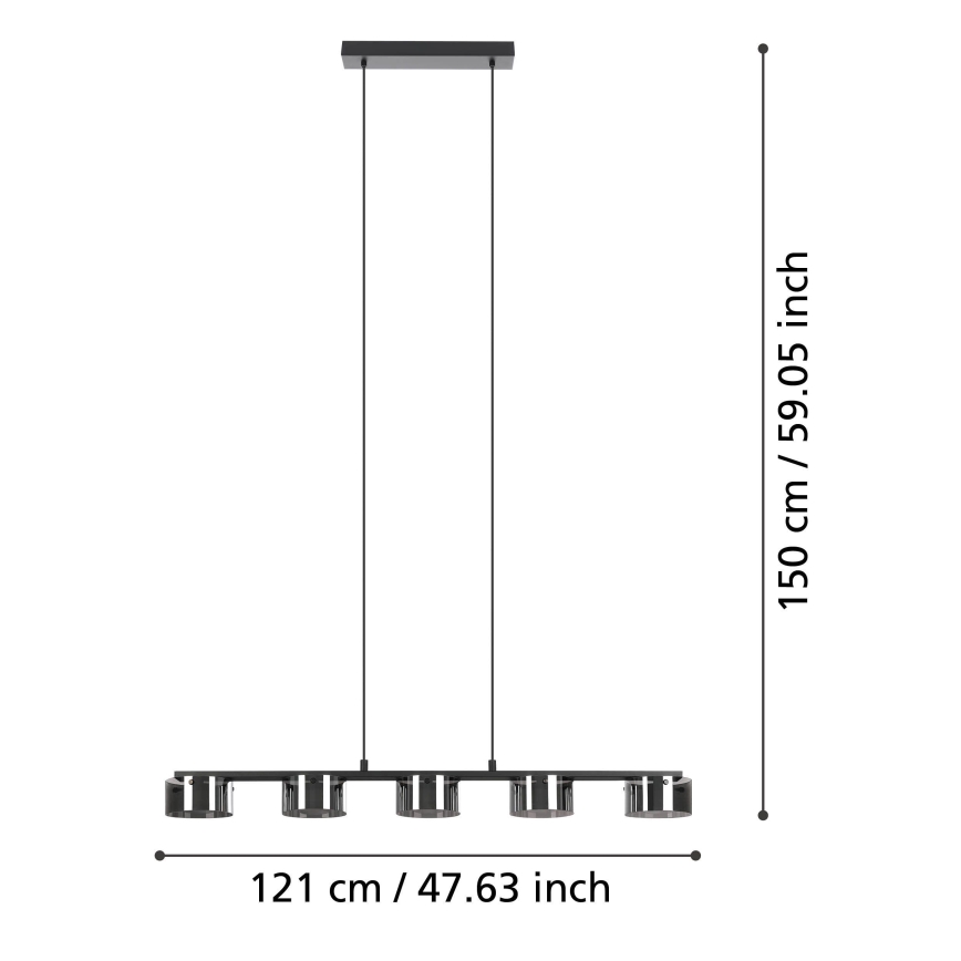 Eglo - LED Ściemniany żyrandol na lince 5xLED/5,4W/230V