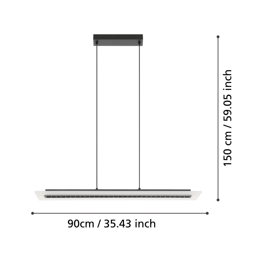 Eglo - LED Żyrandol ściemnialny na lince LED/57,5W/230V 3000K czarny + zdalne sterowanie