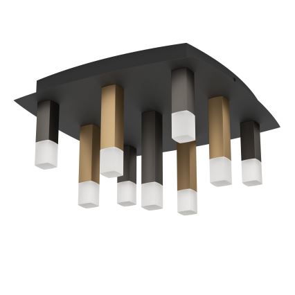 Eglo - LED Plafon ściemnialny 9xLED/3,1W/230V 3000K antracyt/złoty