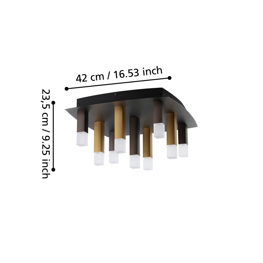 Eglo - LED Plafon ściemnialny 9xLED/3,1W/230V 3000K antracyt/złoty