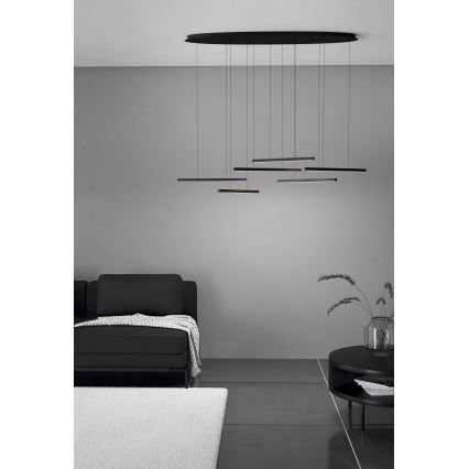 Eglo - LED Żyrandol ściemnialny na lince 6xLED/8,4W/230V 3000K czarny