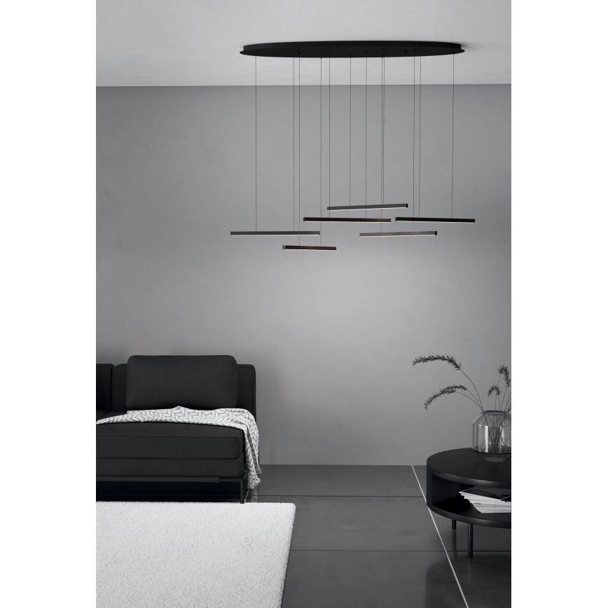 Eglo - LED Żyrandol ściemnialny na lince 6xLED/8,4W/230V 3000K czarny