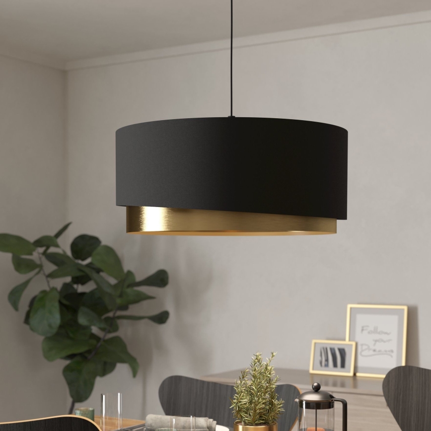 Eglo 39926 - Żyrandol na lince MANDERLINE 1xE27/40W/230V czarny/złoty