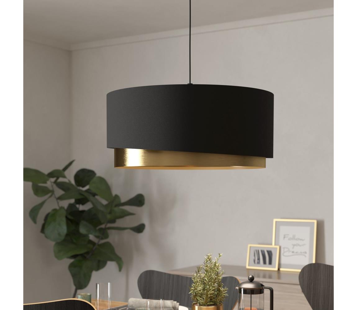 Eglo 39926 - Żyrandol na lince MANDERLINE 1xE27/40W/230V czarny/złoty