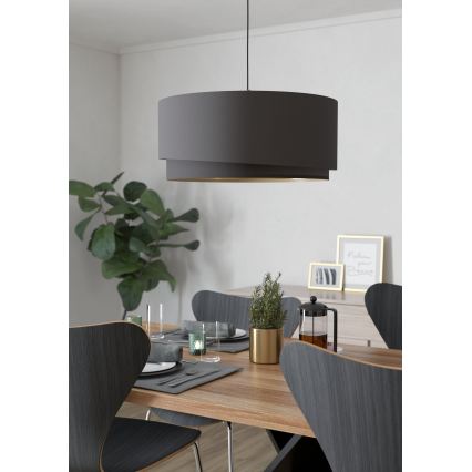 Eglo 39931 - Żyrandol na lince MANDERLINE 1xE27/40W/230V brązowy/złoty