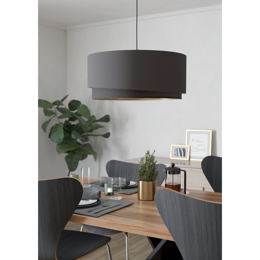 Eglo 39931 - Żyrandol na lince MANDERLINE 1xE27/40W/230V brązowy/złoty