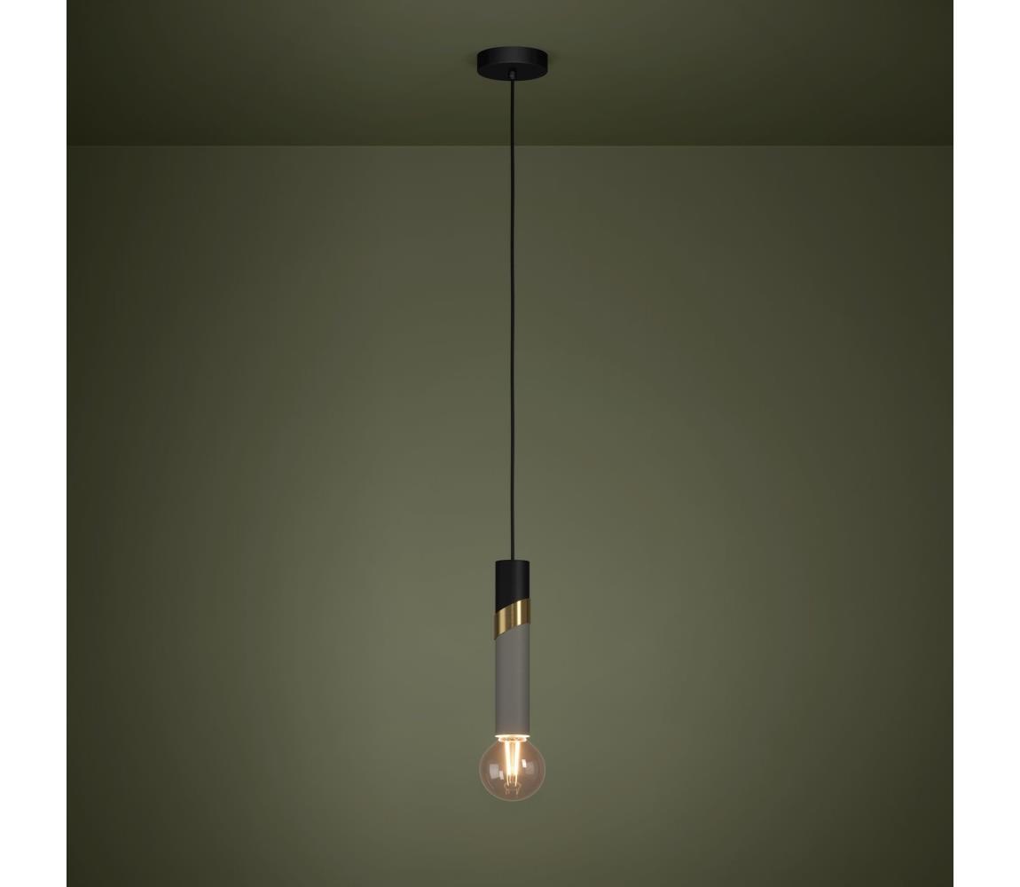 Eglo 39935 - Żyrandol na lince CEDRAL 1xE27/40W/230V czarny/złoty