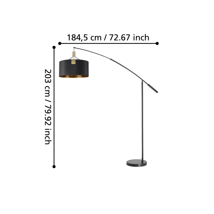 Eglo - Lampa podłogowa 3xE27/40W/230V czarny/złoty