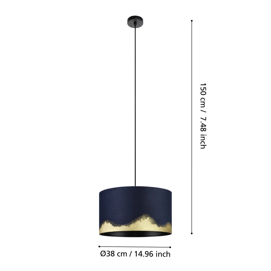 Eglo - Żyrandol na lince 1xE27/40W/230V śr. 38 cm niebieski/złoty