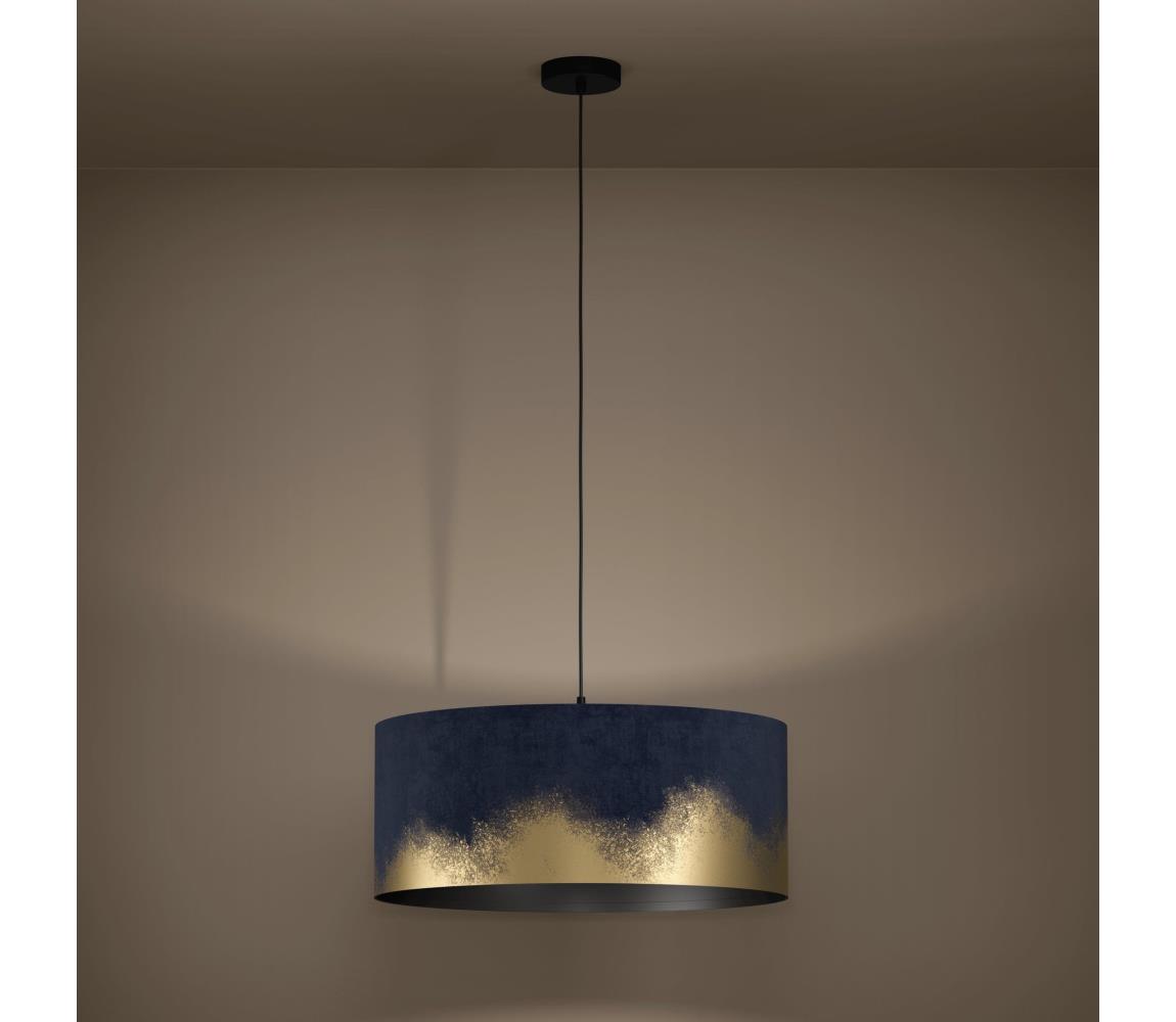 Eglo 39974 - Żyrandol na lince CASUARITA 1xE27/40W/230V śr. 53 cm niebieski/złoty