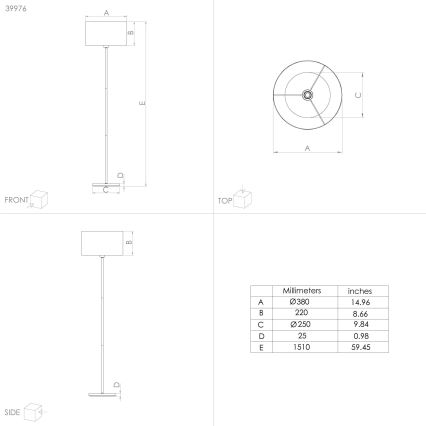 Eglo - Lampa podłogowa 1xE27/40W/230V niebieska/złota