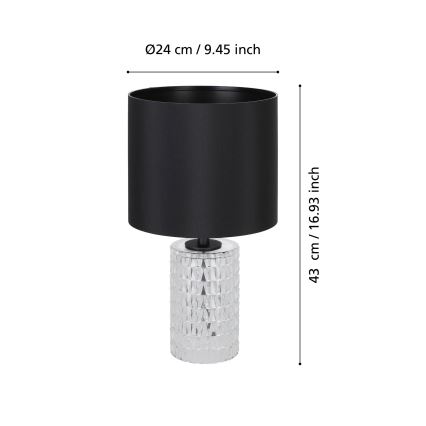 Eglo - Lampa stołowa 1xE27/40W/230V czarny
