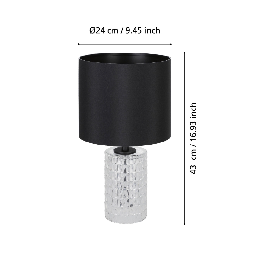 Eglo - Lampa stołowa 1xE27/40W/230V czarny