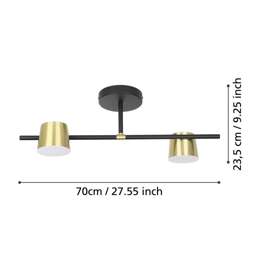 Eglo - LED Żyrandol natynkowy 2xGU10/4,6W/230V 3000K złoty