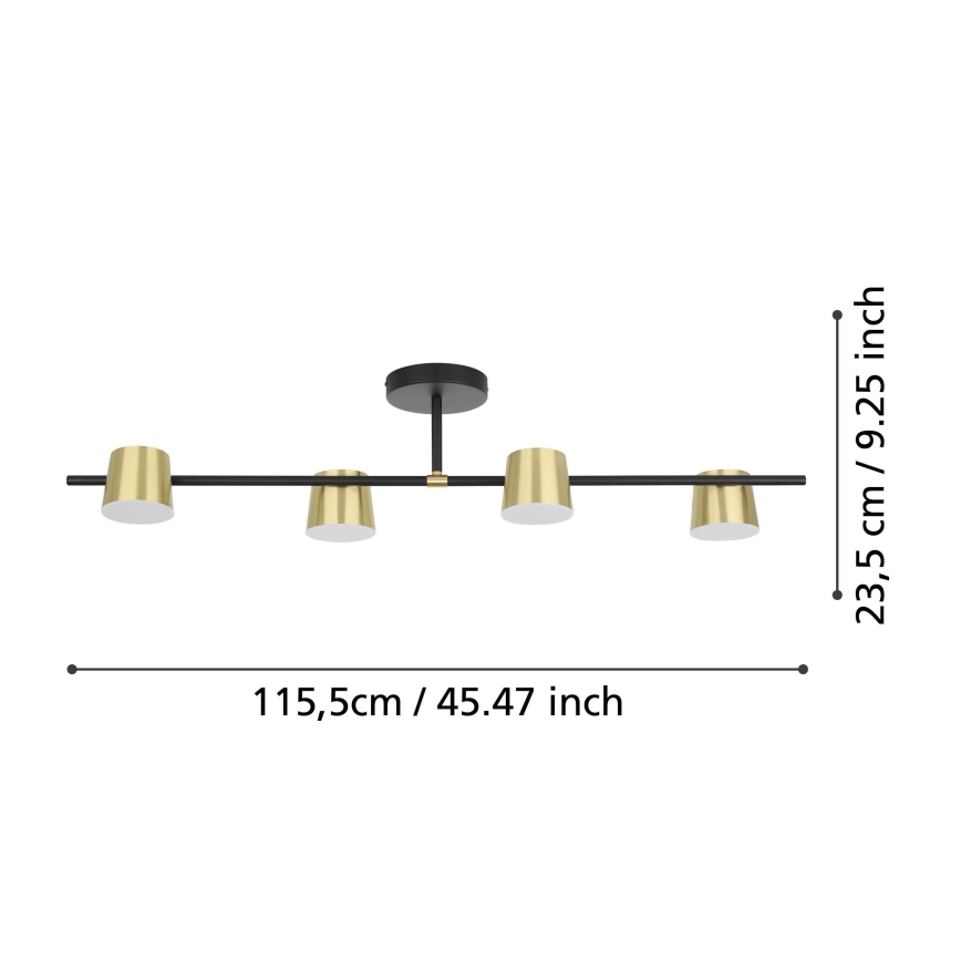 Eglo - LED Żyrandol natynkowy 4xGU10/4,6W/230V 3000K złoty