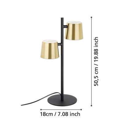 Eglo - LED Lampa stołowa 2xGU10/4,6W/230V 3000K złoty