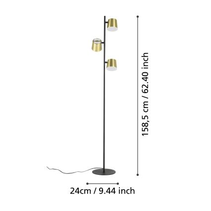 Eglo - LED Lampa podłogowa 3xGU10/4,6W/230V 3000K złoty