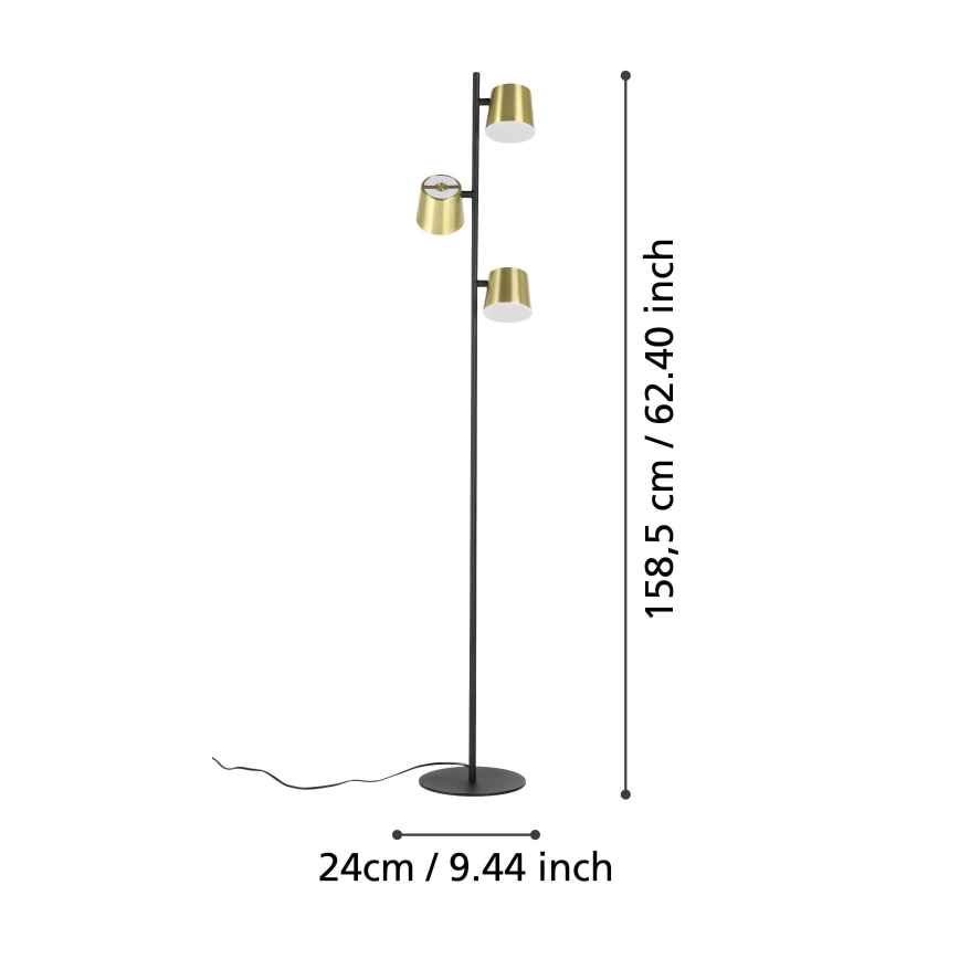 Eglo - LED Lampa podłogowa 3xGU10/4,6W/230V 3000K złoty