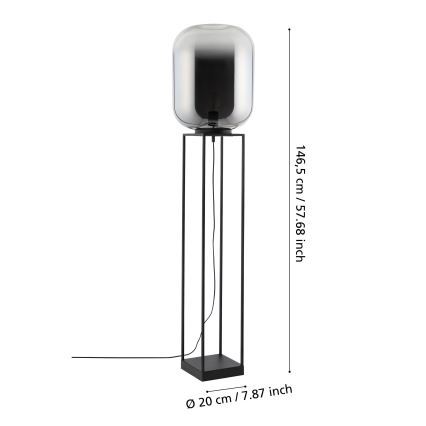 Eglo - Lampa podłogowa 1xE27/40W/230V dymny