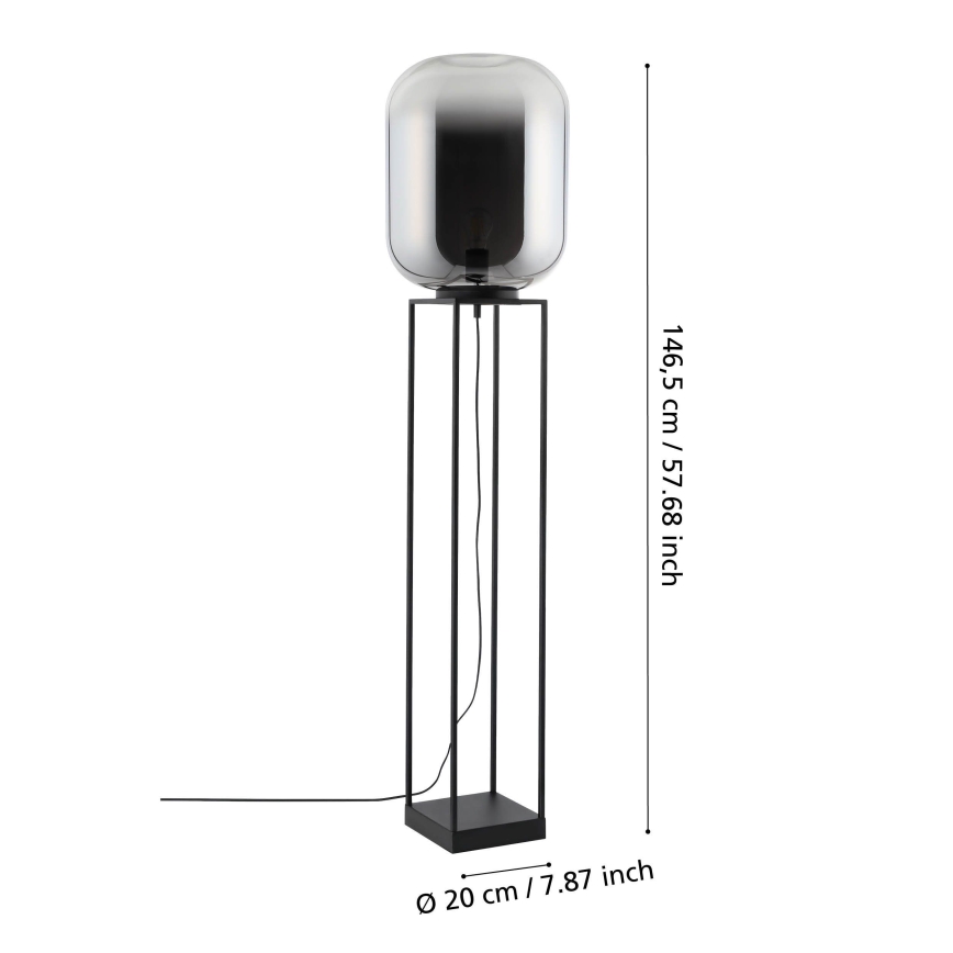 Eglo - Lampa podłogowa 1xE27/40W/230V dymny