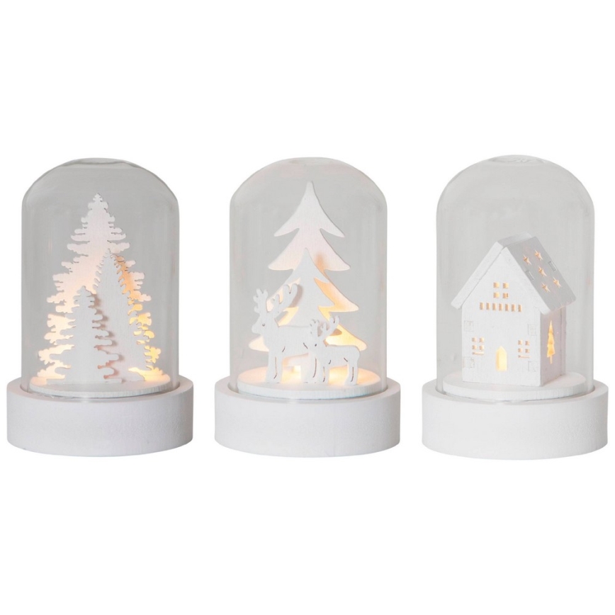 Eglo - SET 3x LED Dekoracja bożonarodzeniowa 1xLED/0,06W/1xCR2032 biała