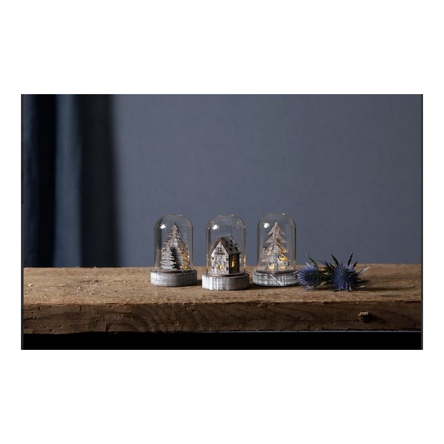 Eglo - Zestaw 3x świątecznych dekoracji LED/0,06 W/1x CR2032 brązowe