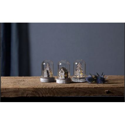 Eglo - Zestaw 3× LED Świąteczna dekoracja 1×LED/0,06W/1×CR2032 brązowa