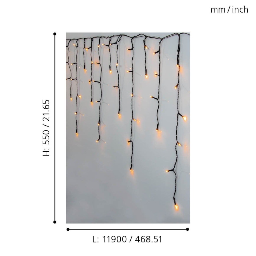 Eglo 410824 - LED Zewnętrzny łańcuch bożonarodzeniowy 480xLED/17x0,55m IP44 ciepła biel