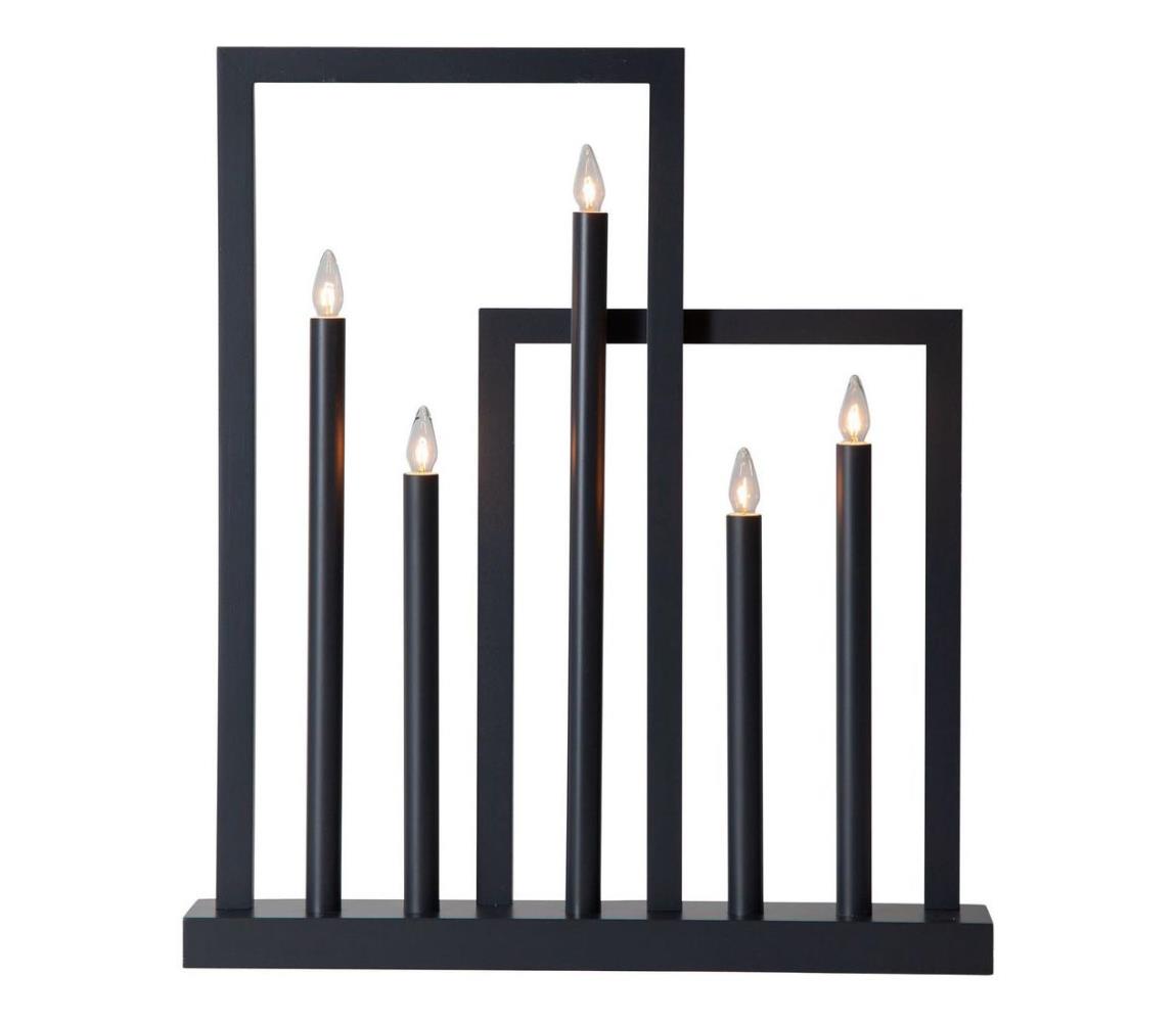 Eglo 410952 - Świecznik bożonarodzeniowy FRAME 5xE10/3W/230V czarny