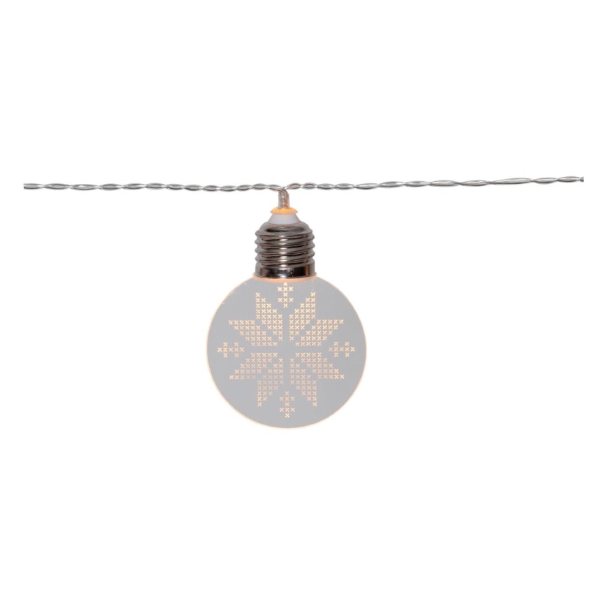 Eglo 411112 - LED Łańcuch bożonarodzeniowy ORNAMENT 10xLED/3xAA 1,8m ciepła biel