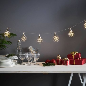 Eglo 411112 - LED łańcuch świąteczny ORNAMENT 10xLED/3xAA 2,4m ciepła biała