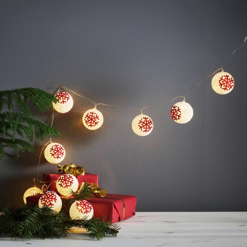 Eglo 411113 - LED Łańcuch świąteczny ORNAMENT 10xLED/3xAA 1,65m ciepła biel
