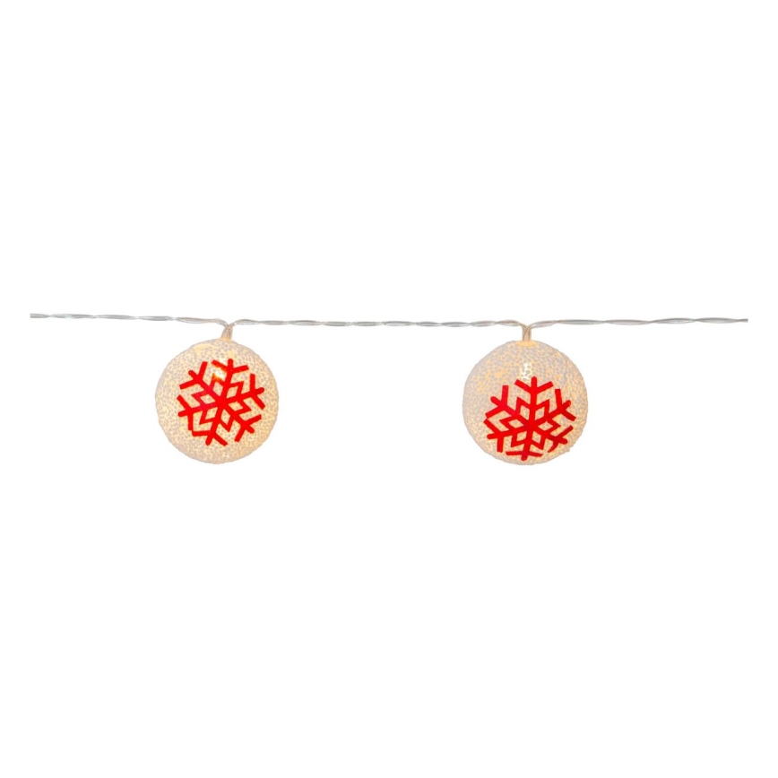 Eglo 411113 - LED Łańcuch świąteczny ORNAMENT 10xLED/3xAA 1,65m ciepła biel