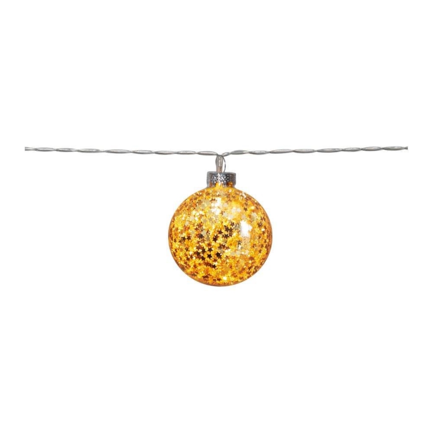 Eglo 411115 -  LED Łańcuch dekoracyjny GLITTER 10xLED/2xAA 1,3m ciepła biel