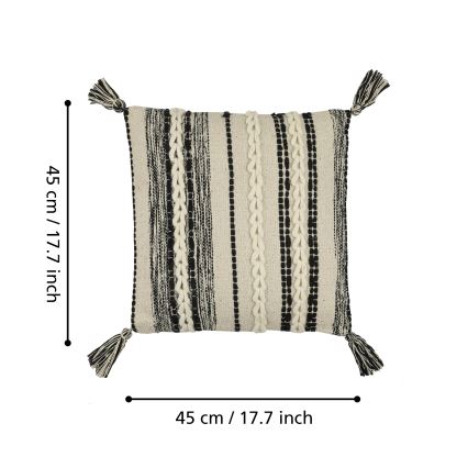 Eglo 420055 - Poduszka dekoracyjna CHEVERY 45x45 cm kremowa/czarna