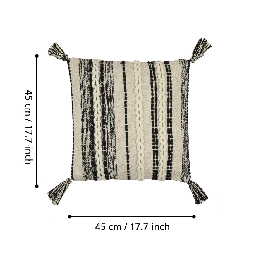 Eglo 420055 - Poduszka dekoracyjna CHEVERY 45x45 cm kremowa/czarna