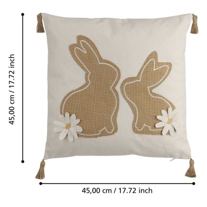 Eglo 420097 - Poduszka dekoracyjna CHEVERY 45x45 cm beżowa/brązowa