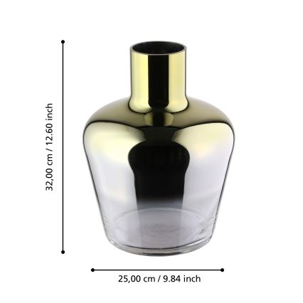 Eglo 421368 - Szklany wazon SAMUNTAI 32x25 cm złoty