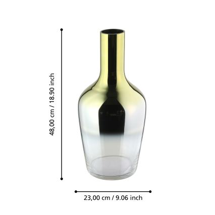 Eglo 421372 - Szklany wazon SAMUNTAI 48x23 cm złoty