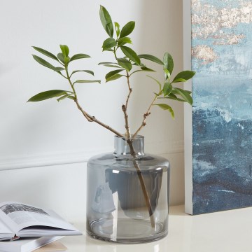 Eglo 421385 - Szklany wazon NABAS 24,5x21 cm czarny/przydymiony