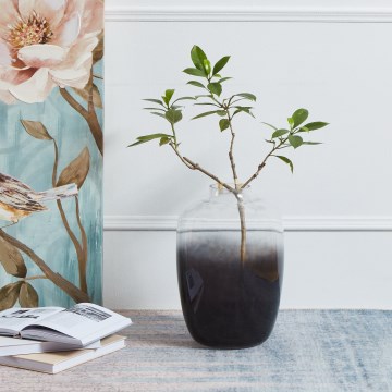 Eglo 421392 - Szklany wazon CULASI 35,5x24,5 cm czarny/przydymiony