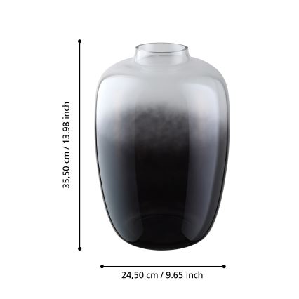 Eglo 421392 - Szklany wazon CULASI 35,5x24,5 cm czarny/przydymiony